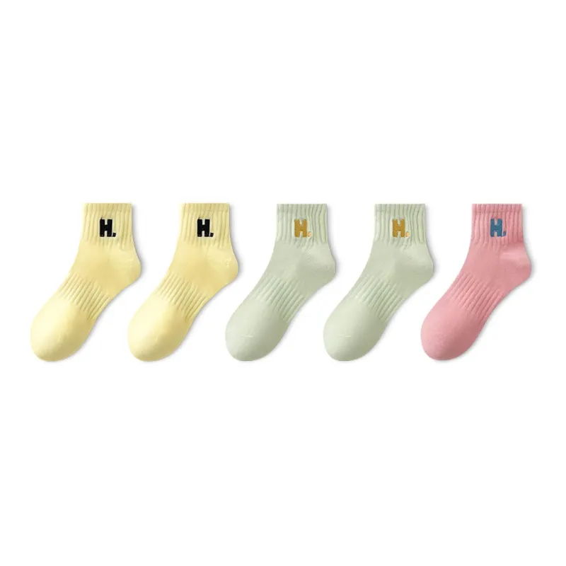 LUOLIAN Mid Calf Socks Women's 5 Pack-4