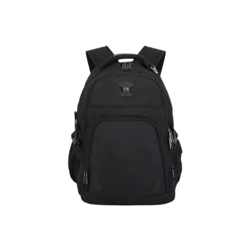 SUISSEWIN Polyester Men's Multifunction Business Versatile Commute Backpack Unisex Black