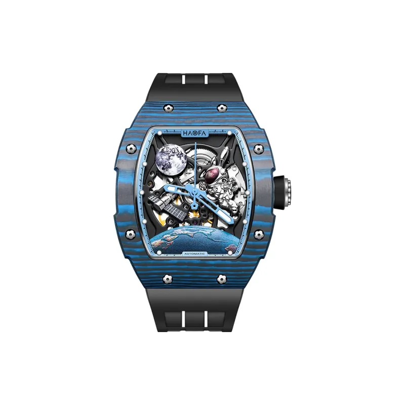 HaofaTourbillon 1986 Moon Rabbit Automatic Mechanical Movement Watch Men's Watches Cut-Out Dial-3