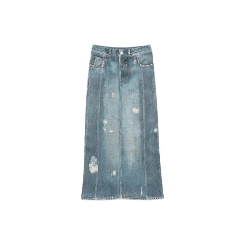 Acne Studios Denim Long Skirts Women's Blue