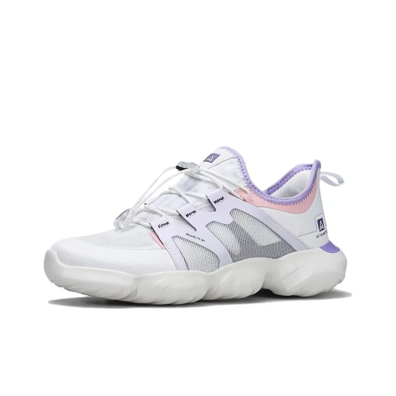 HUMTTO Shock Absorbers With Slip Resistant Features Low Top Running Shoes Women's White Purple-1
