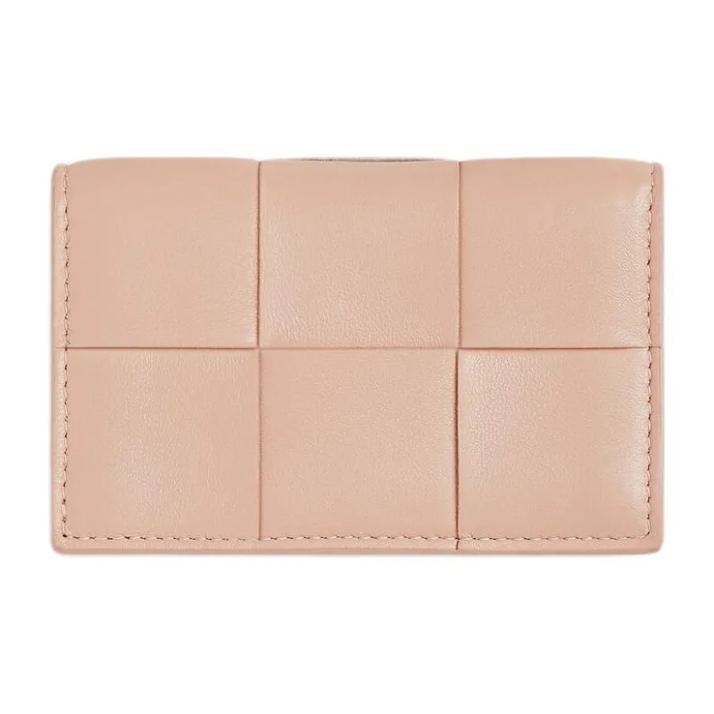 Bottega Veneta CASSETTE Sheepskin Card Holder Women's Lotus Pink-1
