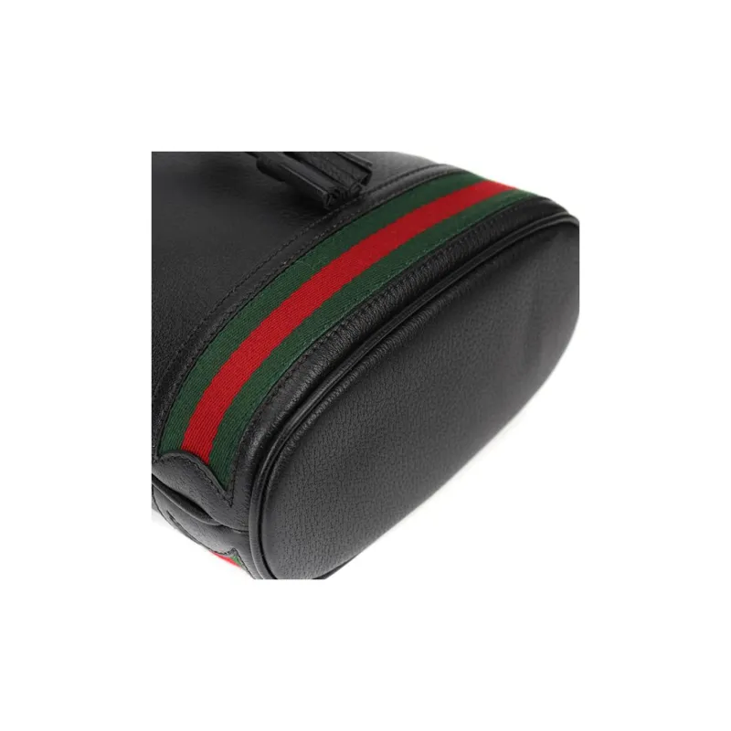 GUCCI Cow Leather Bucket Bags Shoulder Bag Crossbody Bag Handbag Small Size Women's Black-14