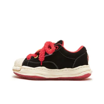 UPINEE Dissolve Deconstruction Dragon Year Edition Anti-Slip Wear-Resistant Low-Top Skateboard Shoes Unisex Black Red
