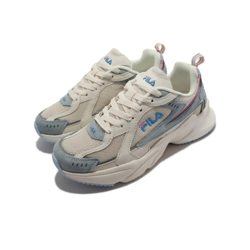 FILA Cushioning Wear-Resistant Low-Top Running Shoes Women's Beige Blue-2