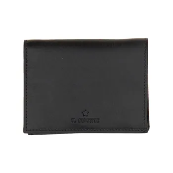 Il Bisonte Leather Wallet Small Size Women's Black