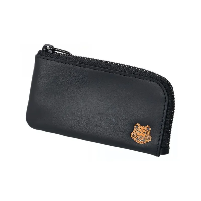 KENZO Tiger Leather Card Holders Coin Purses Wallets Men's Black-2