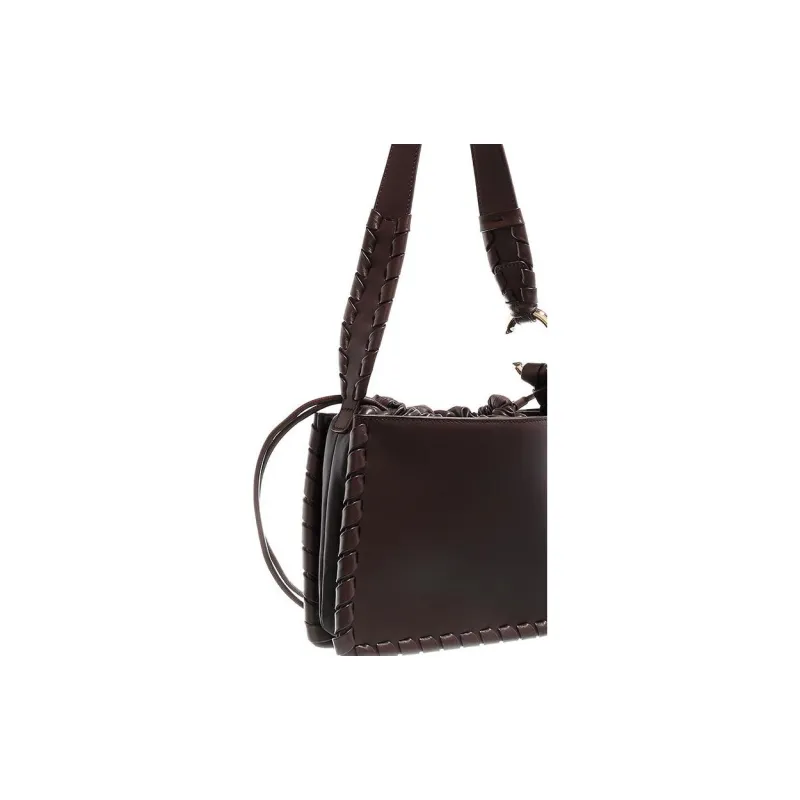 Chloe Leather Hobo Bag Handbag Shoulder Bag Regular Women's Dark Brown-3