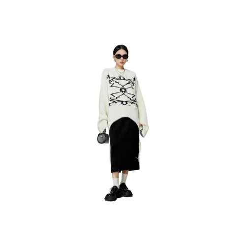 Weekly Two Piece Skirt Sets Women's Set White Tops+Black Midi Skirt