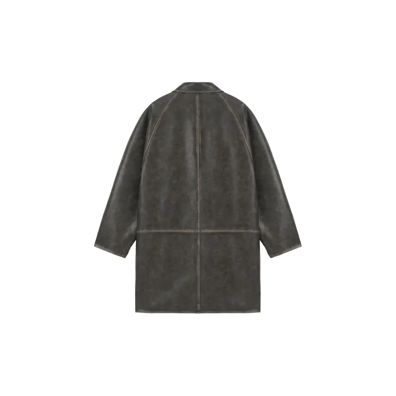 UNVESNO Leather Jacket Unisex Dark Apricot Brown-1