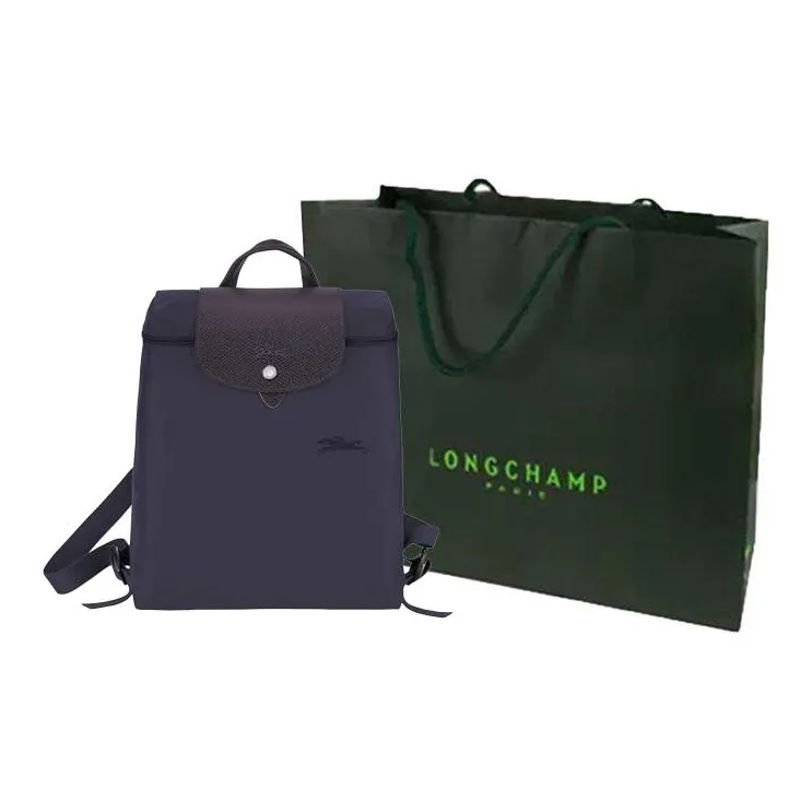 LONGCHAMP Le Pliage Green Recycled Polyamide Canvas Backpack Medium Size Women's Purple-7