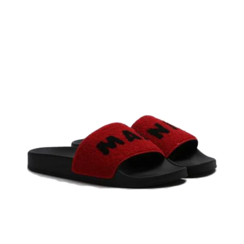 MARNI Quick Dry Slide Slippers Women's Red-2
