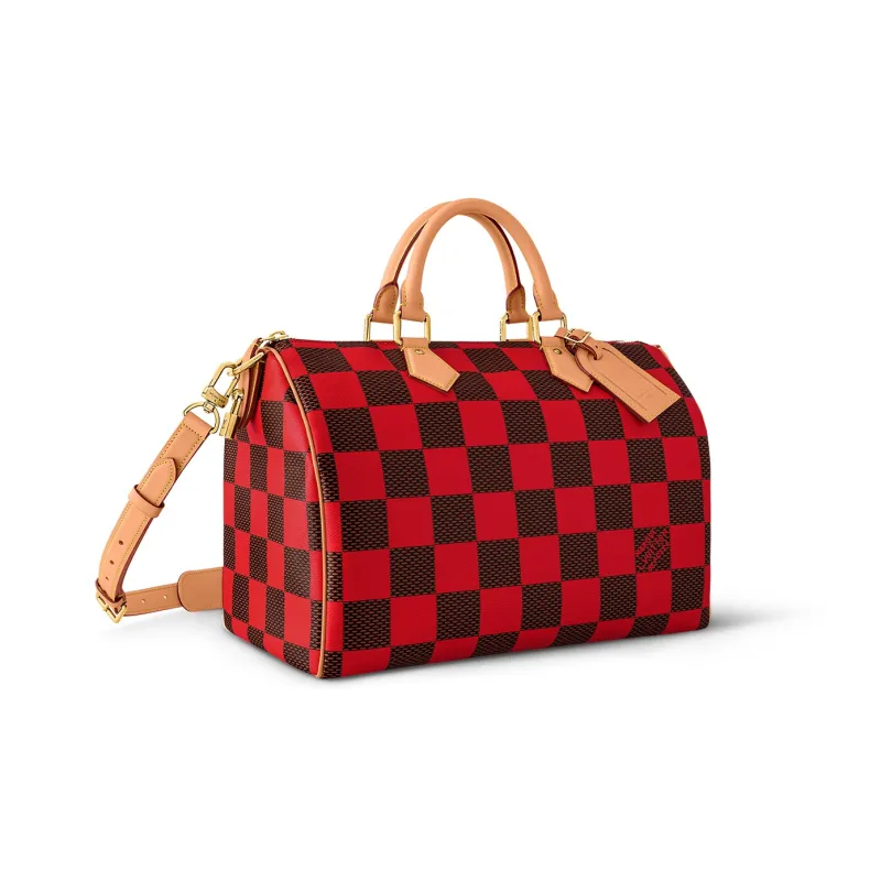LOUIS VUITTON Speedy 40 Bandoulière Damier Pop Red-1