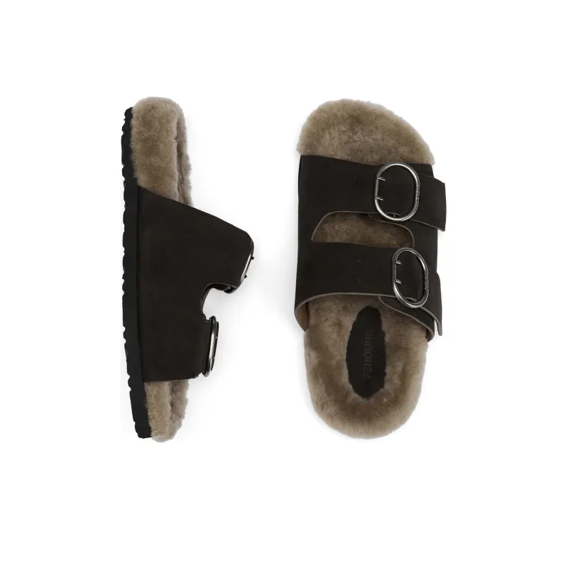 73Hours Warm And Hot Smart Slide Slippers Women's Black-4