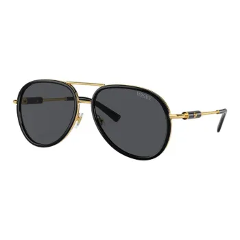 VERSACE Metal Aviator Sunglasses Unisex Black