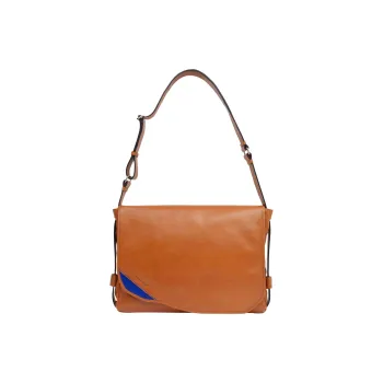 ADER ERROR Cow Leather Messenger Bag, Shoulder Bag, Crossbody Bag, Handbag Unisex Camel