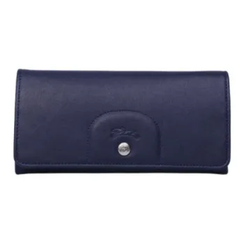 LONGCHAMP Lambskin Wallet Women's Marine Blue