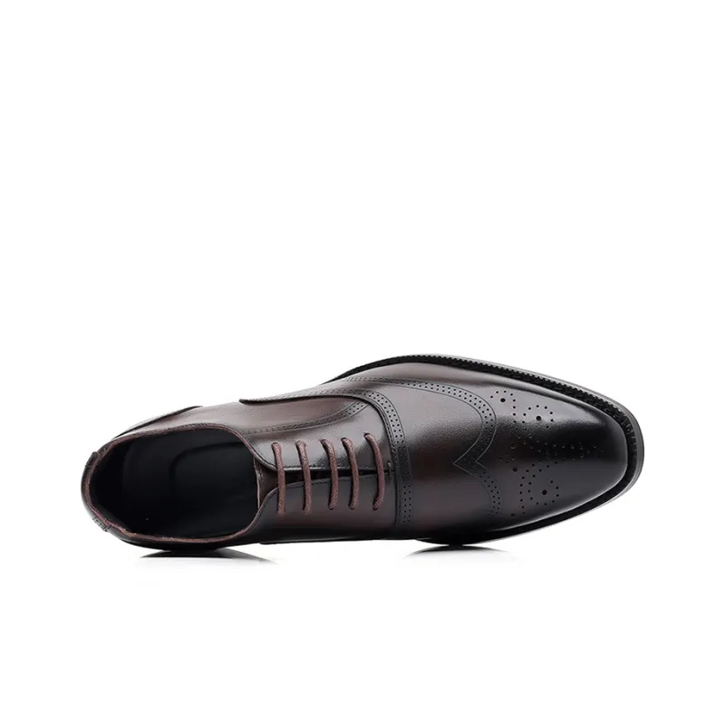 GZZ Dress Shoes Men Low Top Black/Brown-2