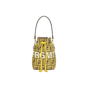 FENDI FRGMT Junya Ito Collaboration Mon Tresor Cotton Bucket Bags Shoulder Bag Crossbody Bag Women's Yellow