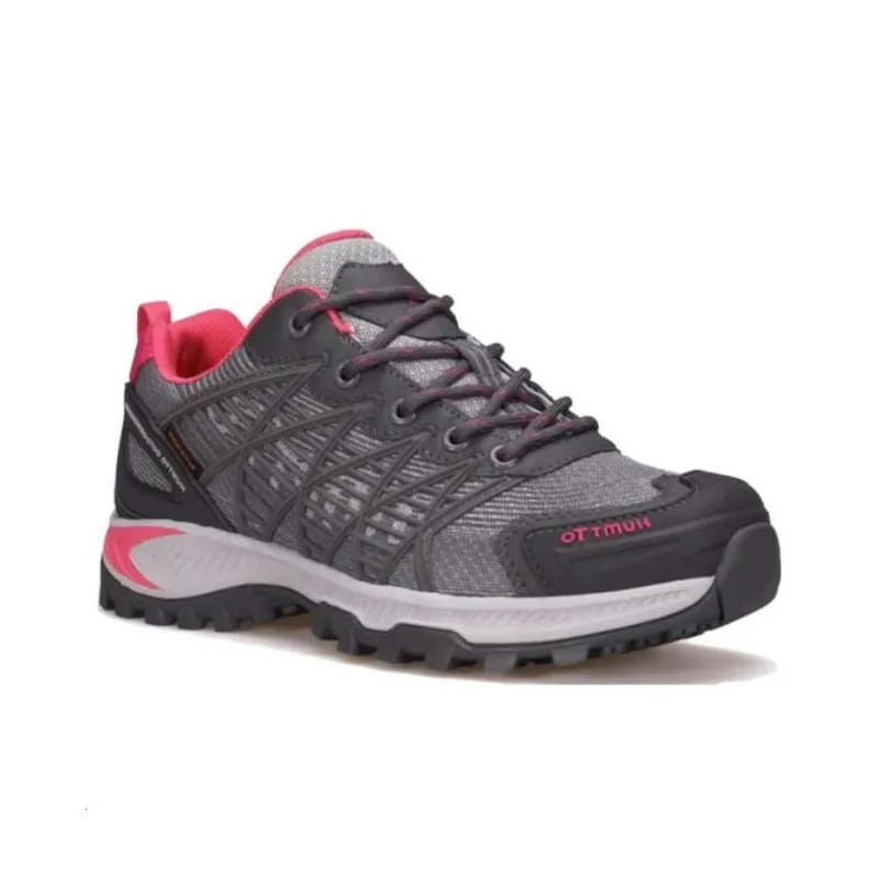 HUMTTO Cushioning Wear Resistant Low Top Outdoor Shoes Women's Gray Pink-1