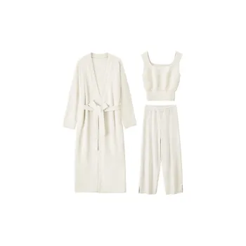 LUCKMEEY Pajama Robe Set Women's