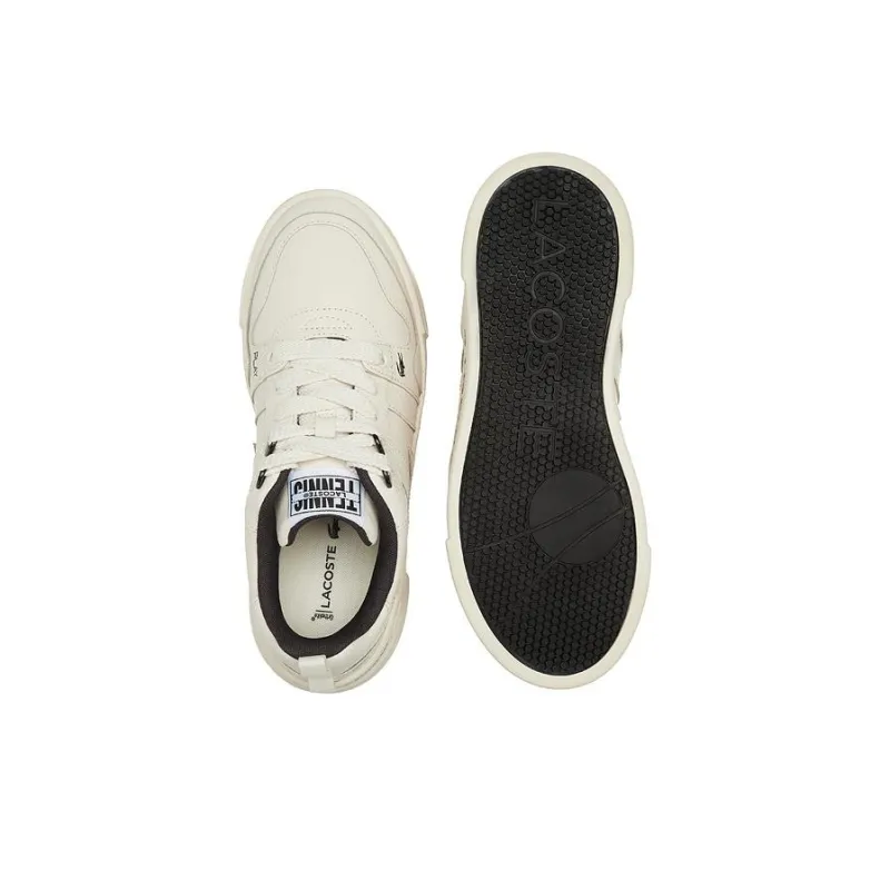 LACOSTE Low Top Skateboard Shoes Women's Beige-3