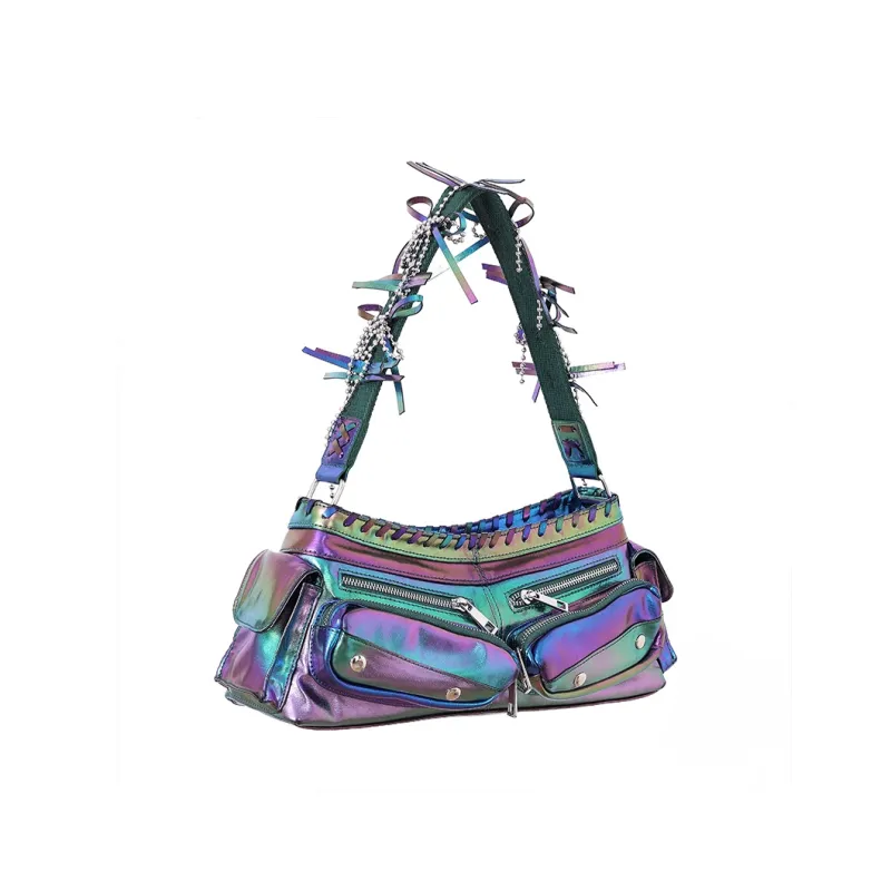 CONP Thermoplastic Polyurethane Biker Bag, Shoulder Bag Unisex Laser Purple-1