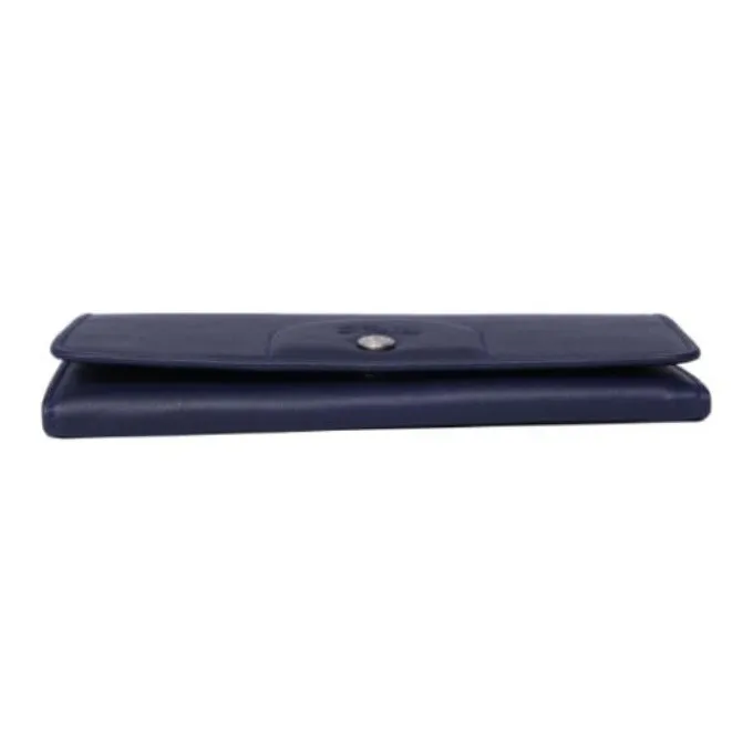 LONGCHAMP Lambskin Wallet Women's Marine Blue-3