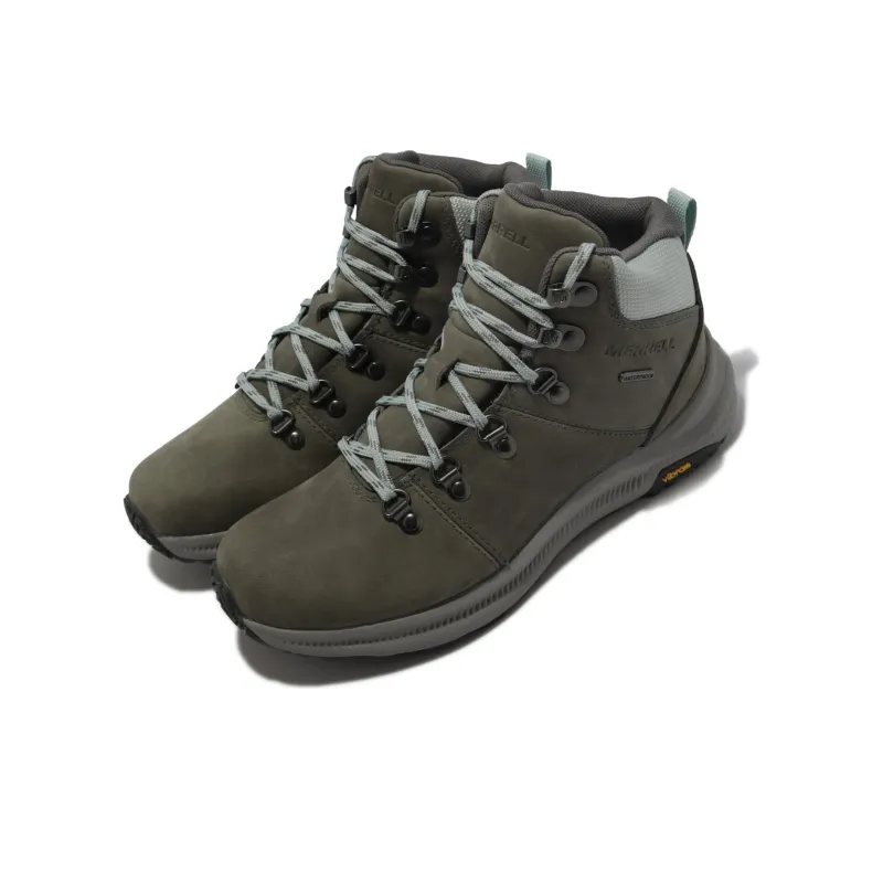 MERRELL Ontario 2 Mid WP Durable Breathable Mid-Top Outdoor Shoes Women's Green Gray-2