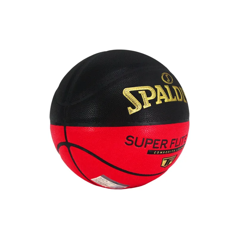 SPALDING Size 7 Indoor Outdoor Universal Basketball PU Black Red-2