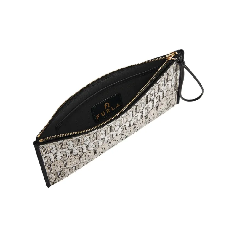 Furla Opportunity Jacquard Fabric Clutch Women's Black & Multicolor-2