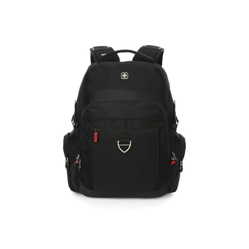 SUISSEWIN Polyester Large Capacity Student Backpack Regular Unisex Black/Gray-0