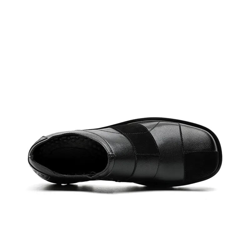 GZZ Men's Casual Shoes Men Low Top Black-4