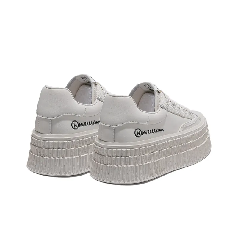Junjali Cookie Shoes Wear-Resistant Lightweight Height Increasing Low-Top Skateboard Shoes 6cm Women's-1