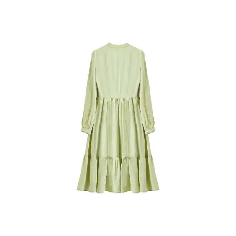 XIANGYING Long Sleeved Dresses Women's Fruit Green-1