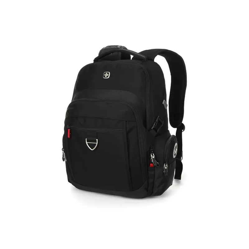 SUISSEWIN Polyester Large Capacity Student Backpack Regular Unisex Black/Gray-1