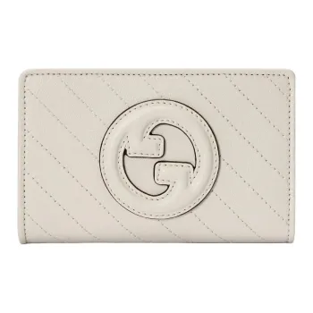 GUCCI BlondieInterlocking Collection Leather Wallet Women's White