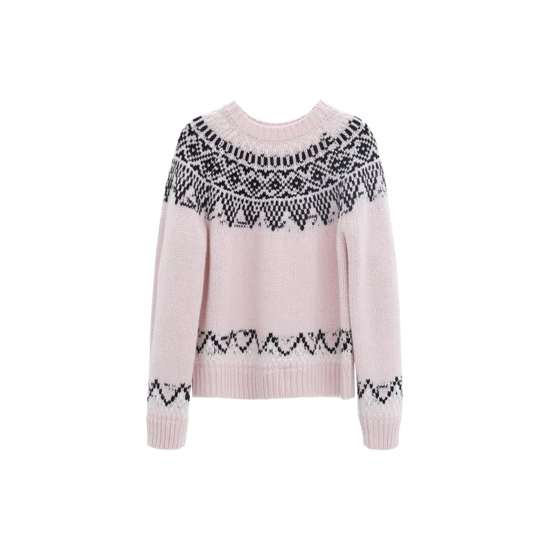 Fstudio Far Island Knitted Fabric Sweater Women's Pink-1