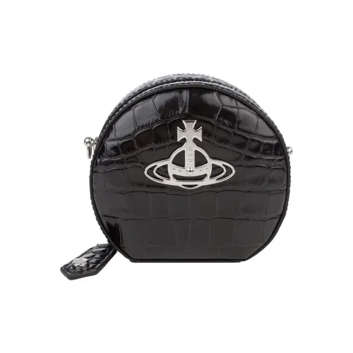 Vivienne Westwood Crocodile beige Leather Shoulder Bag, Crossbody Bag Mini Women's Black