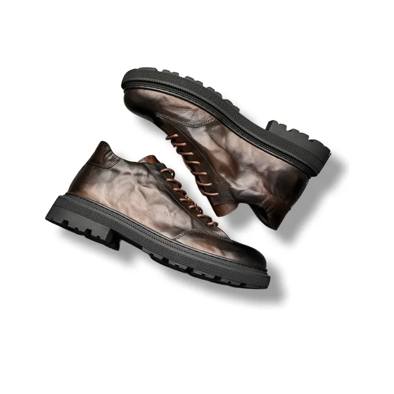 Brounvanm Men's Casual Shoes Men High Top Coffee/Black-4