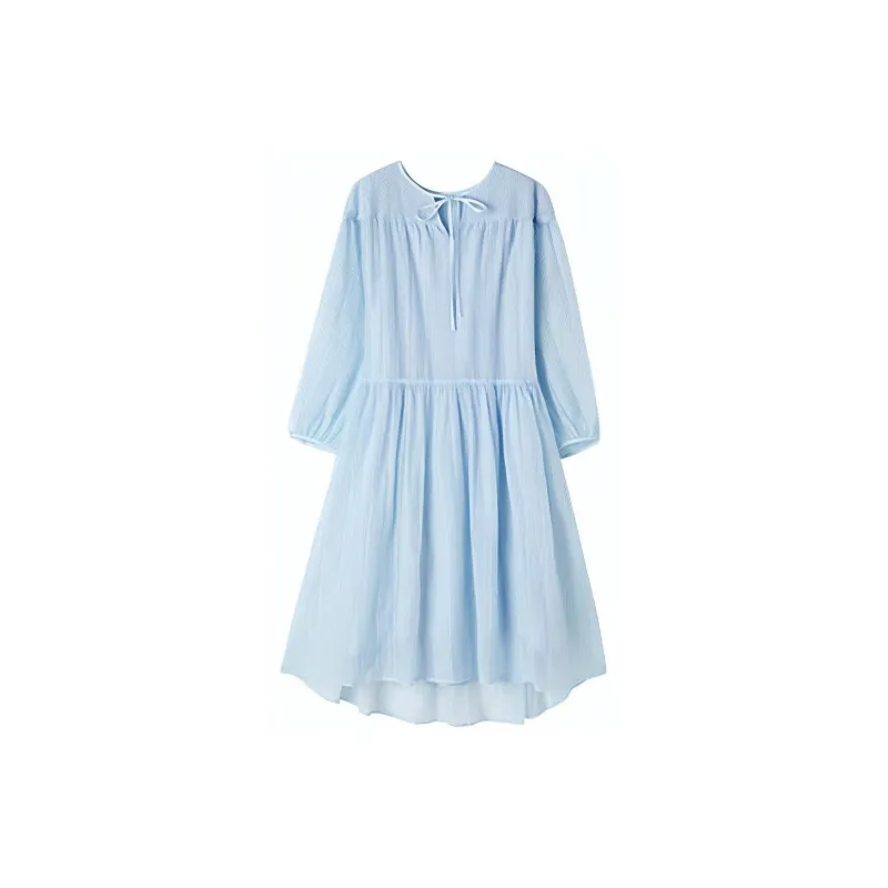 Mt Long Sleeved Dresses Women's Light Blue-1