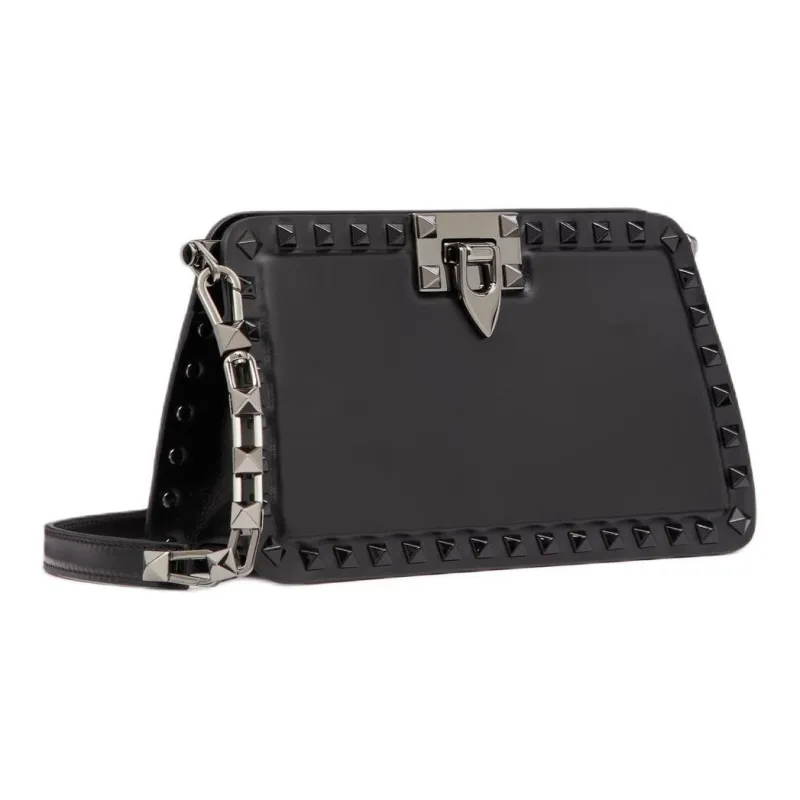Valentino ROCKSTUD Calfskin Clutch Women's Black-1