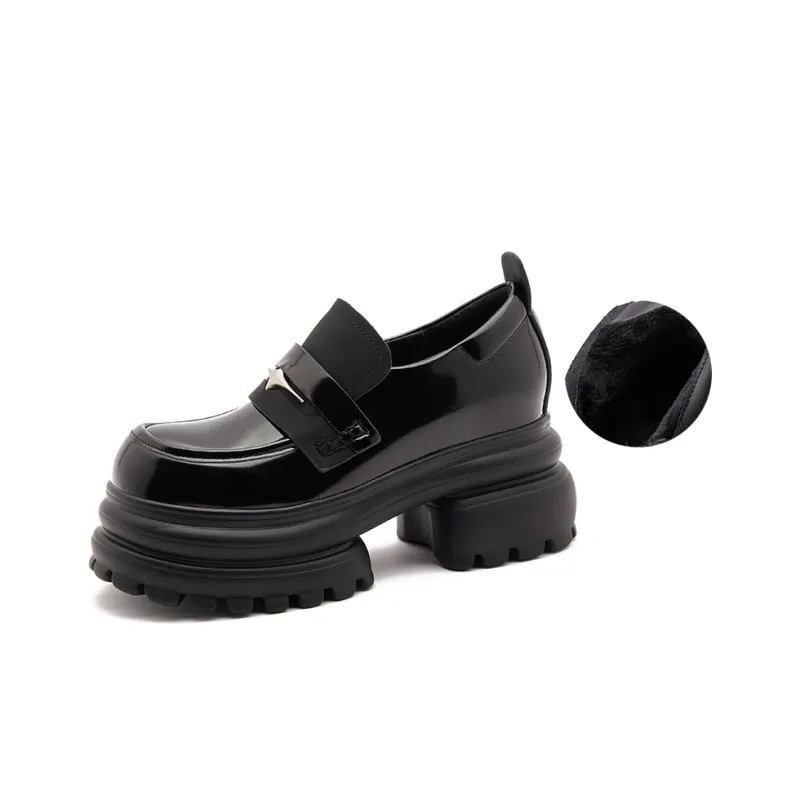 Milan Love Song Loafers 7cm Women's Black-12