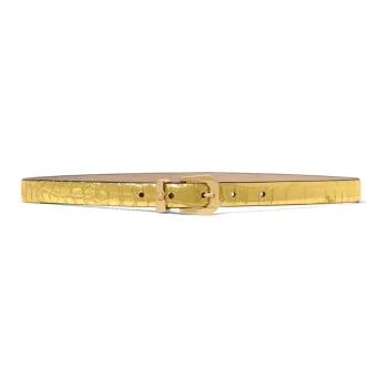 VERSACE Medusa Logo Pin Buckle Leather Belts Women's Gold Width: 2CM