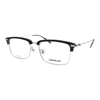 MONTBLANC Plate And Metal Browline Eyeglass Frames Men's