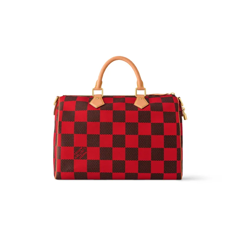 LOUIS VUITTON Speedy 40 Bandoulière Damier Pop Red-2