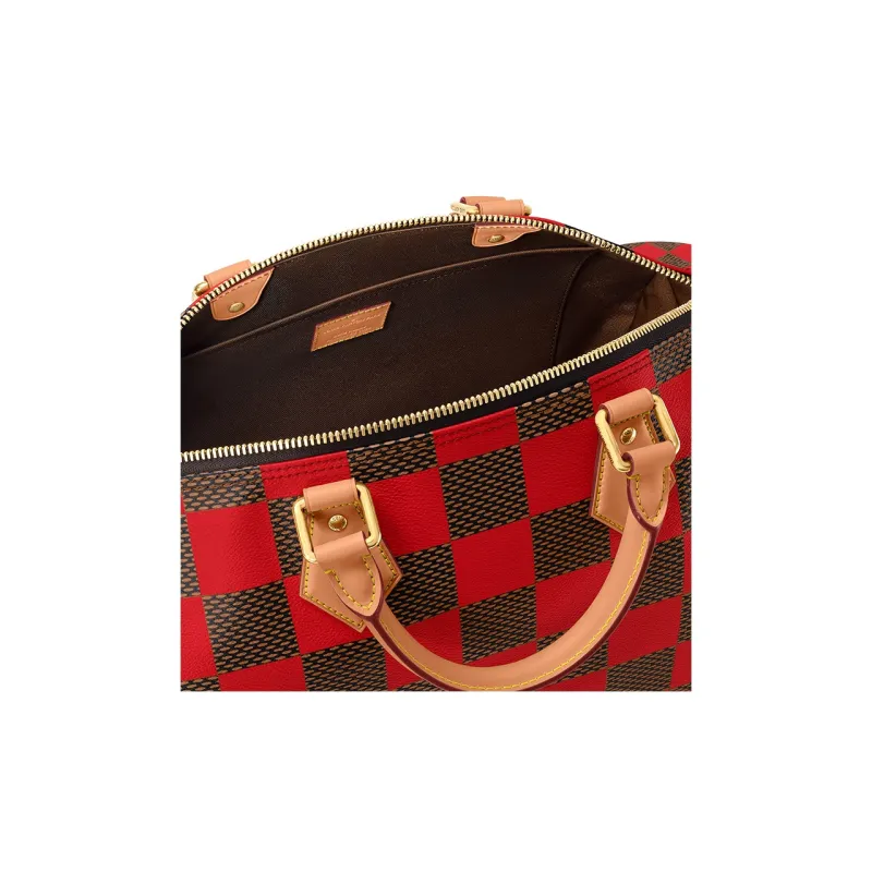LOUIS VUITTON Speedy 40 Bandoulière Damier Pop Red-5