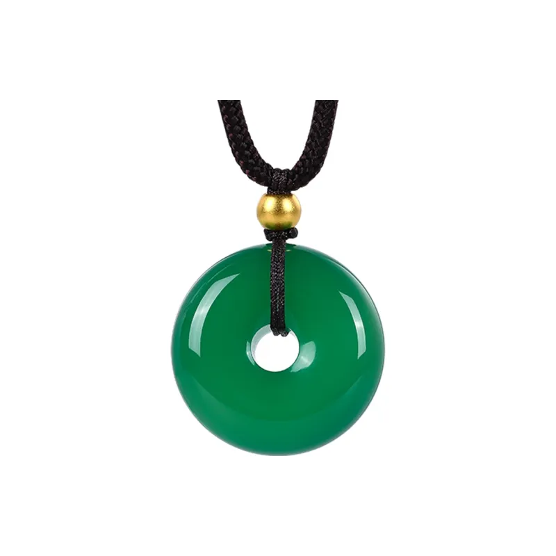 Cuiya Golden Building Agate Jade Necklaces Unisex-1