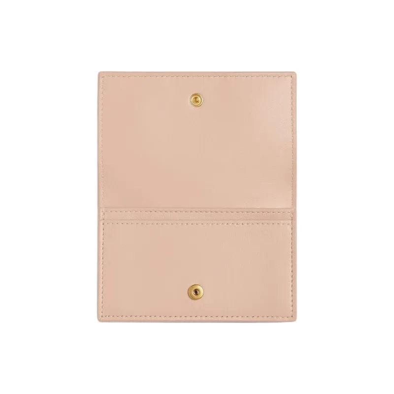 Bottega Veneta CASSETTE Sheepskin Card Holder Women's Lotus Pink-2
