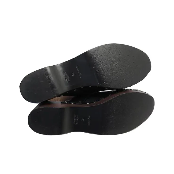 HERMES Carlotta Closed Toe Slippers Casual Shoes Women's Black-4